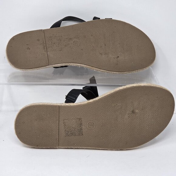 LANE BRYANT Women's Sandal Size 9.5W  Wide Black Slip On Thong flats - Picture 5 of 6